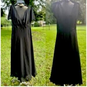 Betsy Johnson Evening Vintage Sheer Slip Cress Maxi Bias Cut Sheer Small